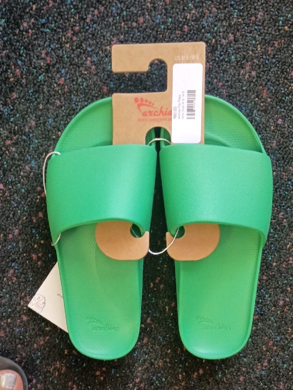Archie's Kelly Green Slide Sandals for Women